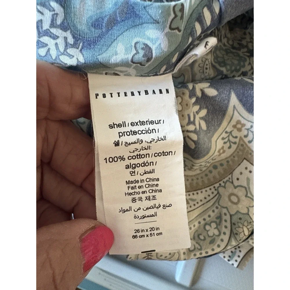 POTTERY BARN JORDANA PAISLEY PERCALE SHAMS 2 KING+1 standard BLUE
